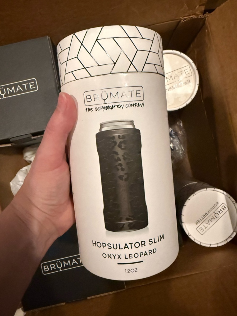 BrüMate Hopsulator Slim Onyx Leopard - 12oz Can Insulator